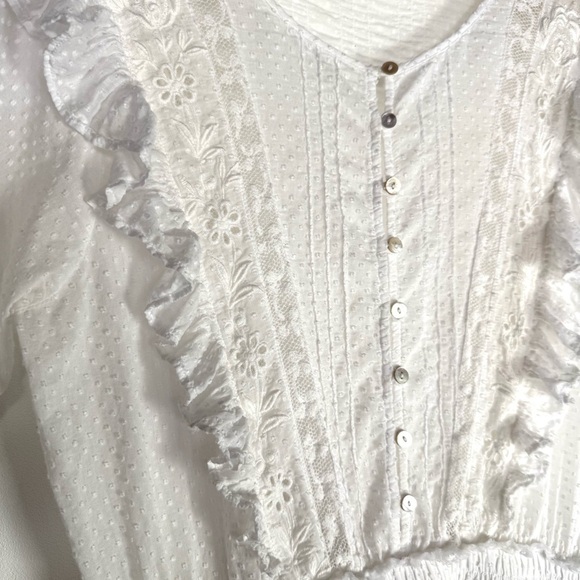 LoveShackFancy White Ruffled Tiered Mini Dress - Picture 6 of 11